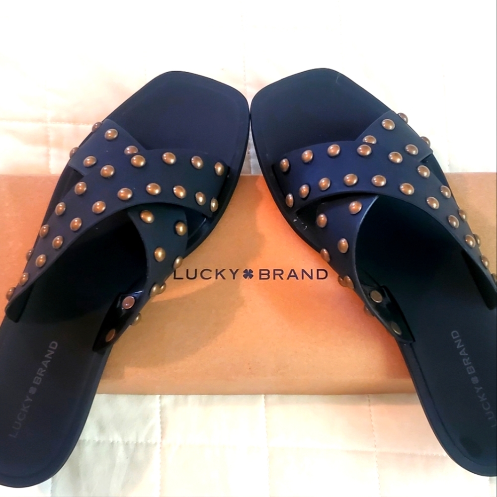 Lucky Brand Black Studded Sandals